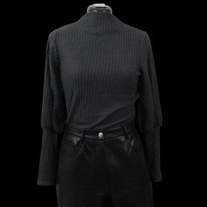 Mikey & Joey Grey Long Sleeve Puffer Shirt Small Long Sleeve